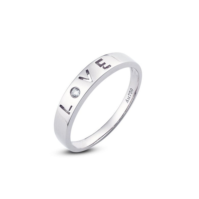 Alliances Love - Alliances Duo d'or blanc - Diamants - 3