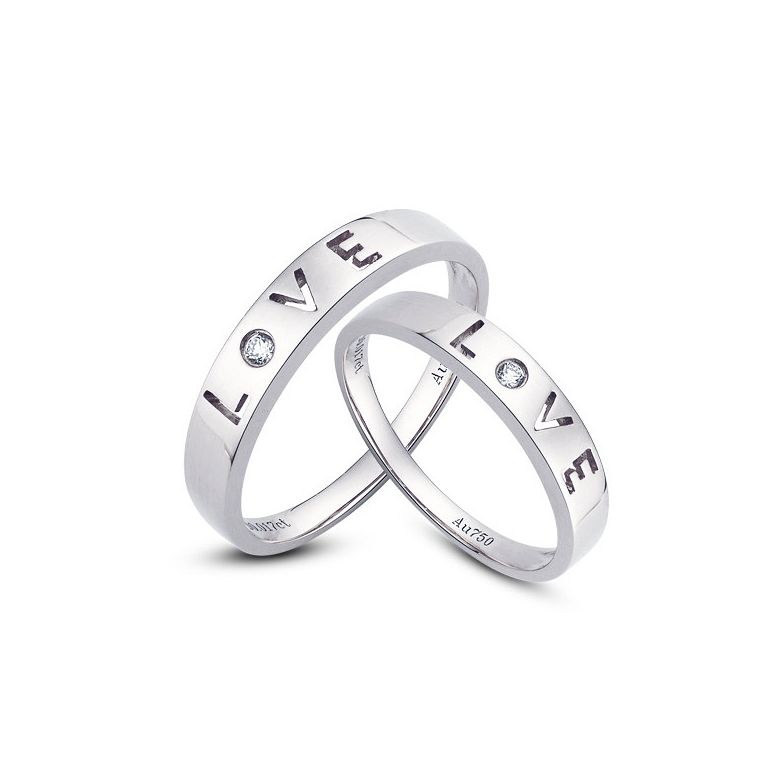 Alliances Love - Alliances Duo platine - Diamants - 1