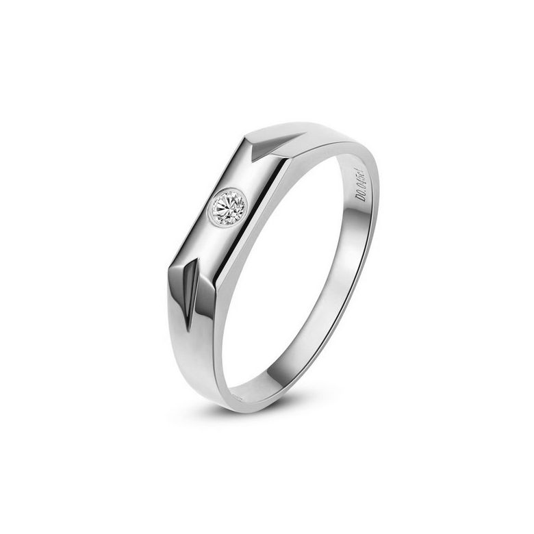 Alliance Homme. Platine. Diamant 0.045ct - 1