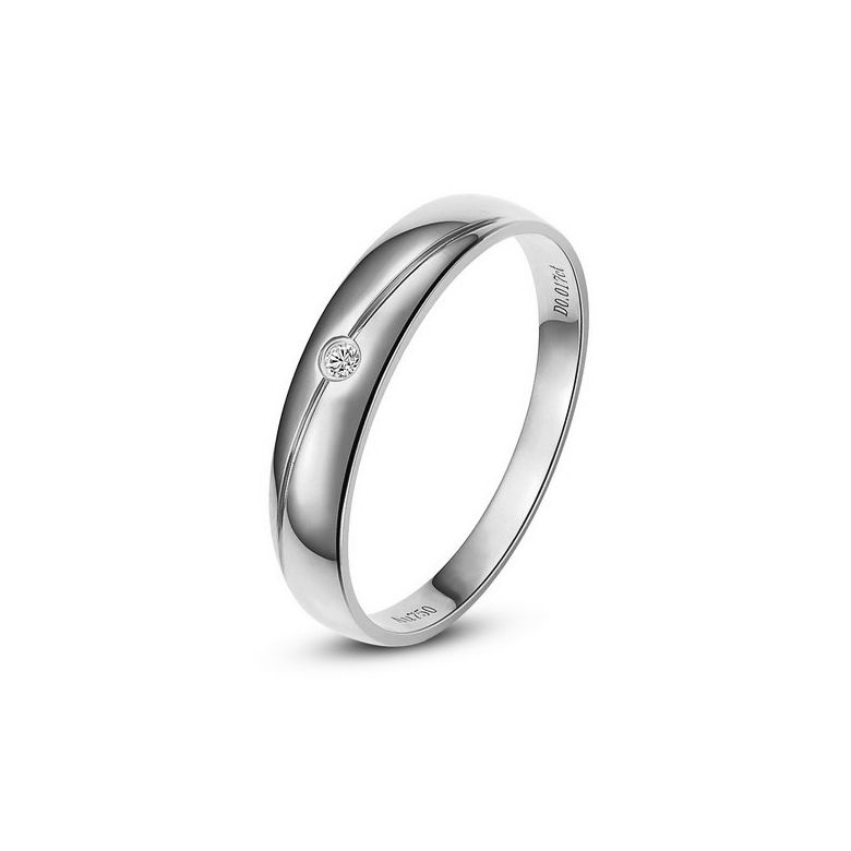 Alliance Homme. Platine. Diamant 0.017ct - 1