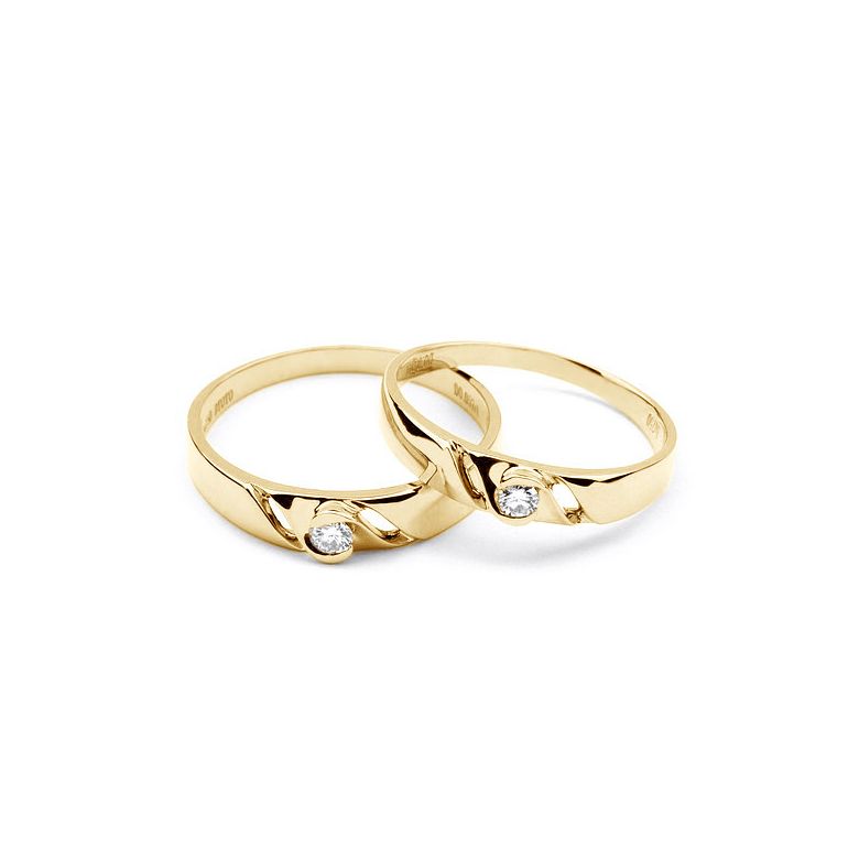 Bijoutier alliance de fiançaille - Alliance Femme diamant - Or jaune - 5