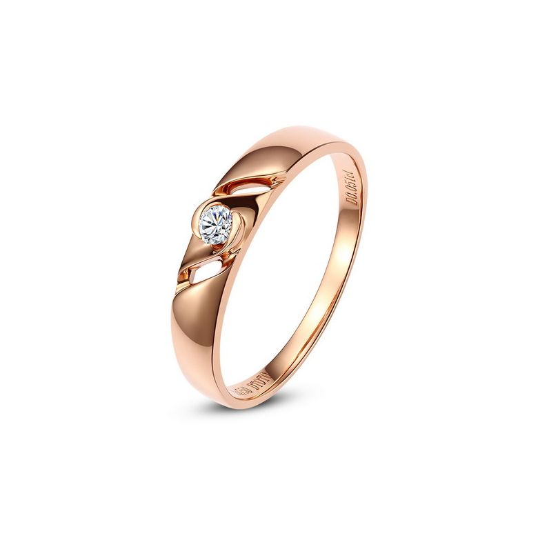 Bijoutier alliance de fiançaille - Alliance Femme diamant - Or rose - 1