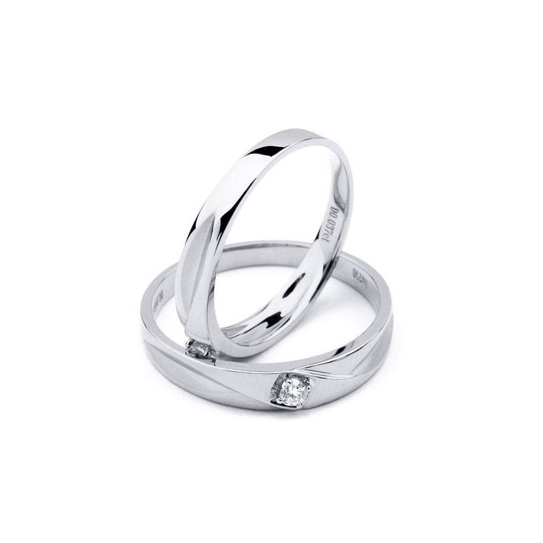 Alliances diamants or blanc - Alliances Duo - 3