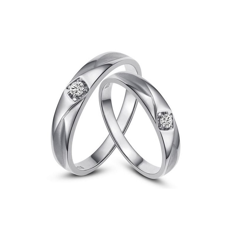Alliances diamants or blanc - Alliances Duo - 1