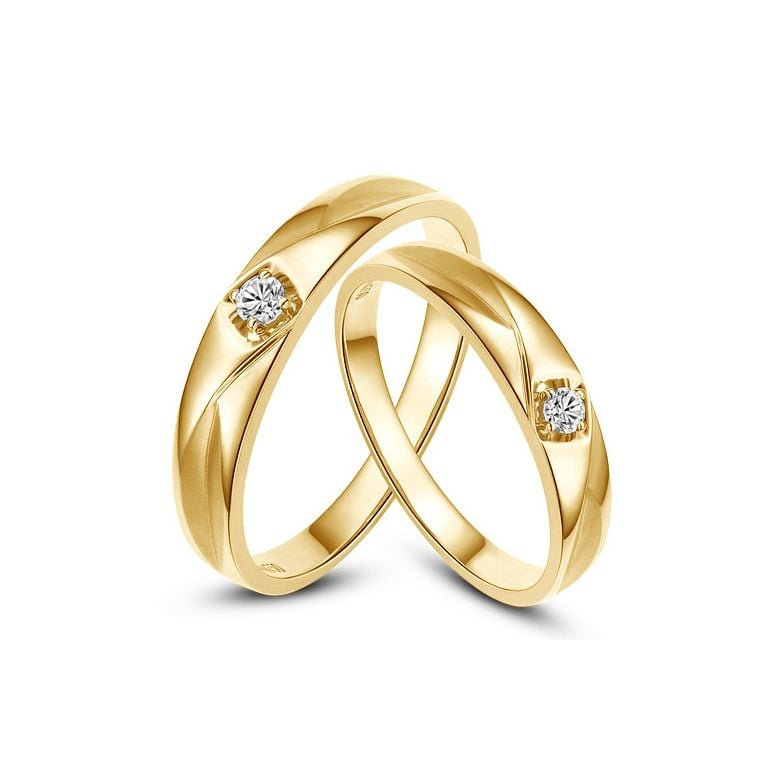 Alliances diamants or jaune - Alliances Duo - 1