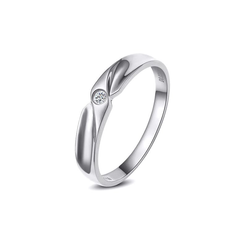 Alliance originale platine - Alliance Femme - Diamant - 1
