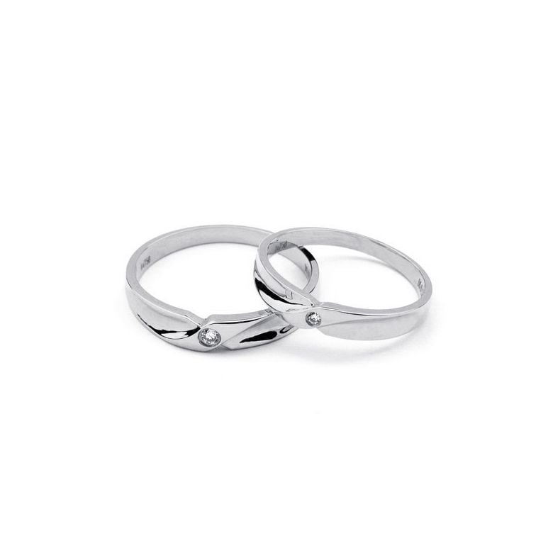 Alliance originale platine - Alliance Couple - Diamant - 2