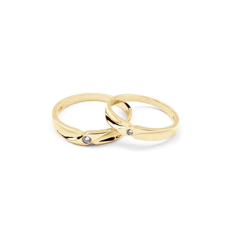 Alliance originale or jaune - Alliance Femme - Diamant - 4