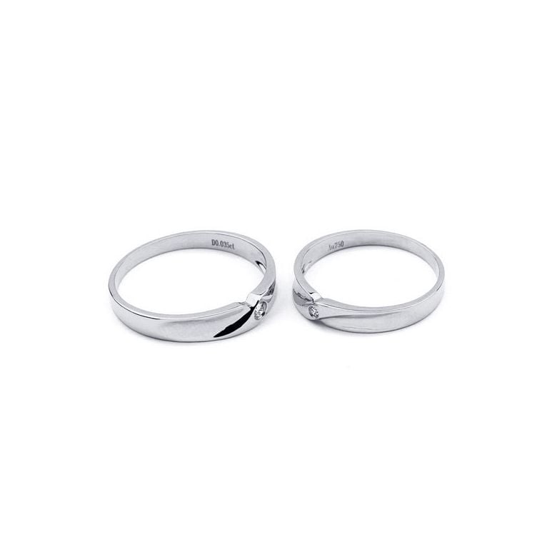 Alliance originale platine - Alliance Couple - Diamant - 3