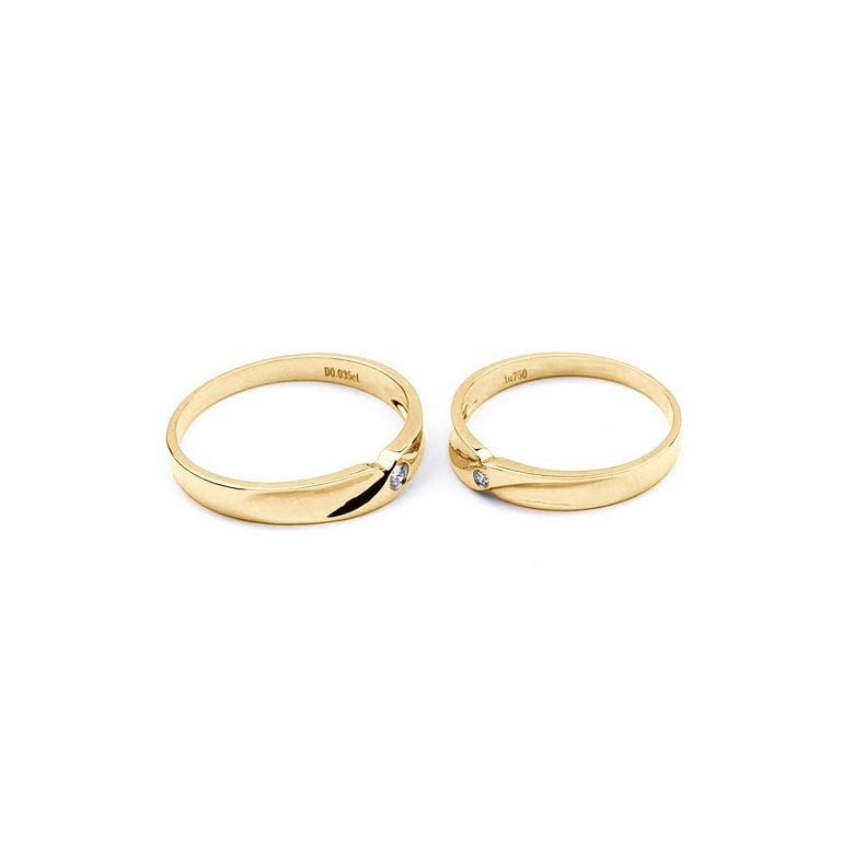 Alliance originale or jaune - Alliance Femme - Diamant - 6