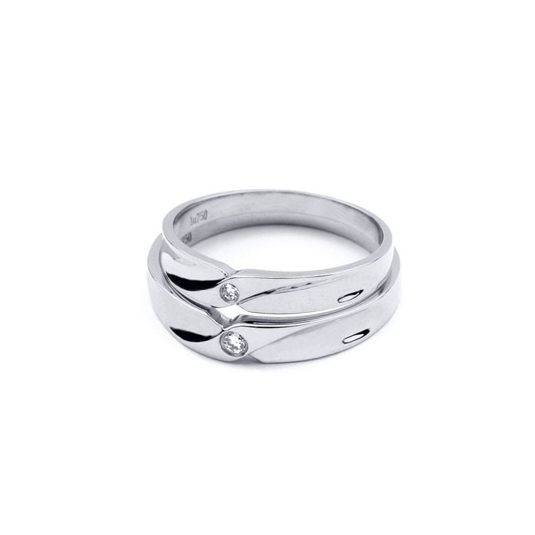 Alliance originale platine - Alliance Femme - Diamant - 4