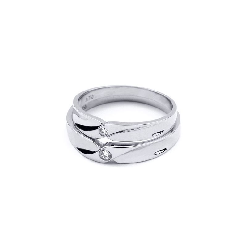 Alliance originale platine - Alliance Couple - Diamant - 4