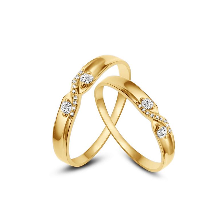 Alliance mariage diamants or jaune. Femme | Hortense - 4