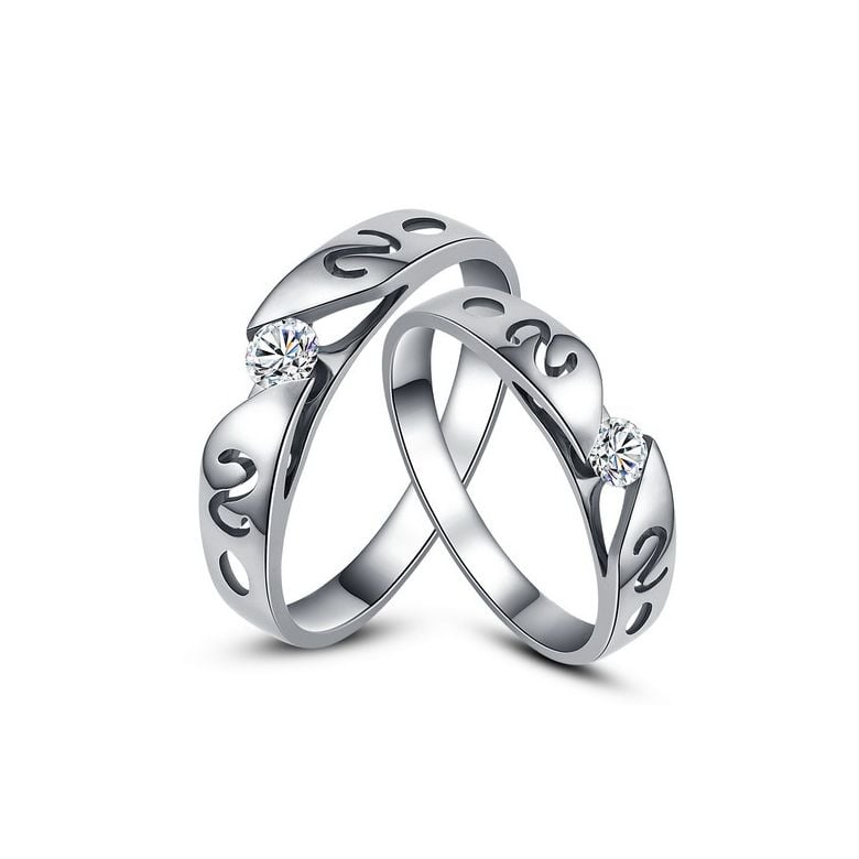 Mes alliances de mariage - Alliances Duo originales or blanc, diamants - 1