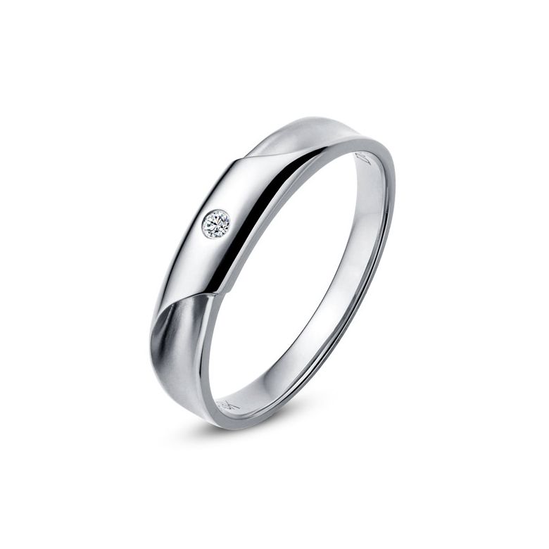 Alliance Homme - Platine - Diamant 0.045ct | Lucas - 1