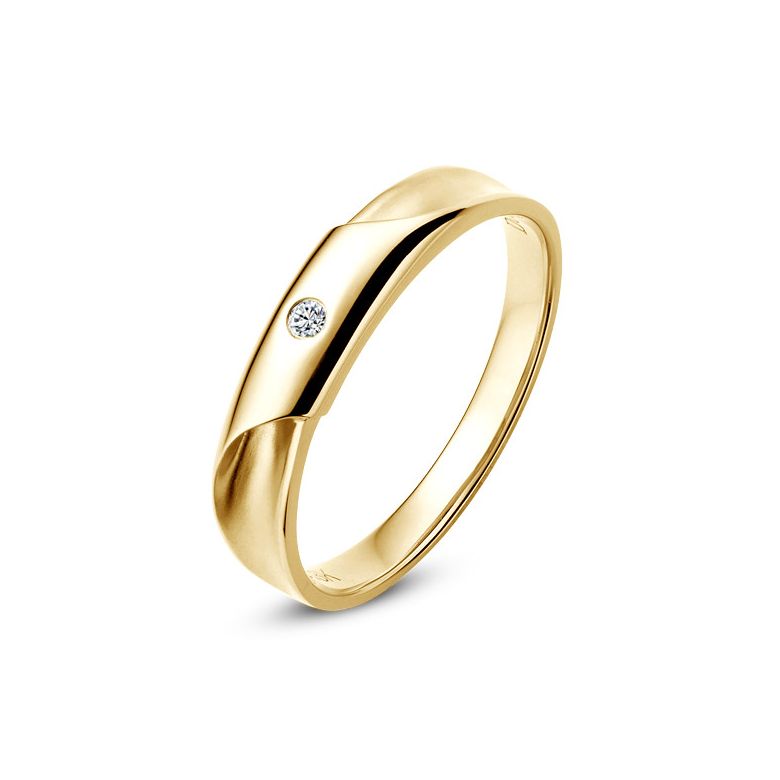 Alliance Homme. Or jaune. Diamant 0.045ct | Lucas - 1