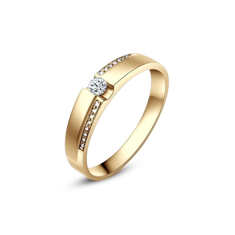 Alliances solitaires or jaune 750/1000 - Bagues Duo diamants - 2