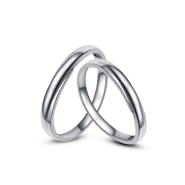 Alliances bijoux mariage - Alliances duo - Or blanc 18cts - Diamants - 1
