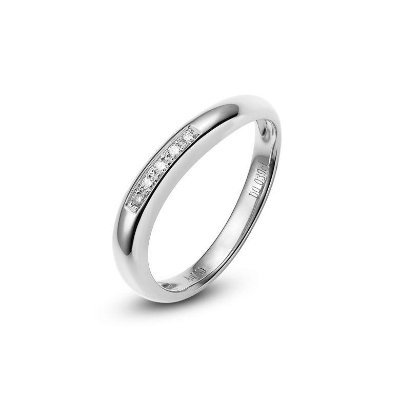Alliance Femme. Platine. Diamants 0.040ct - 1