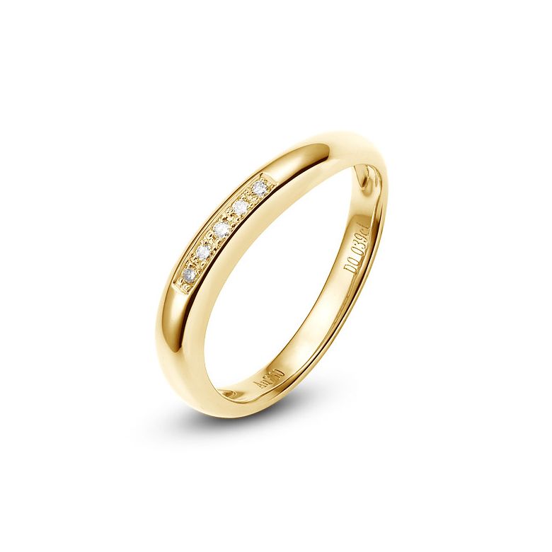 Alliance Femme. Or jaune. Diamants 0.040ct - 1