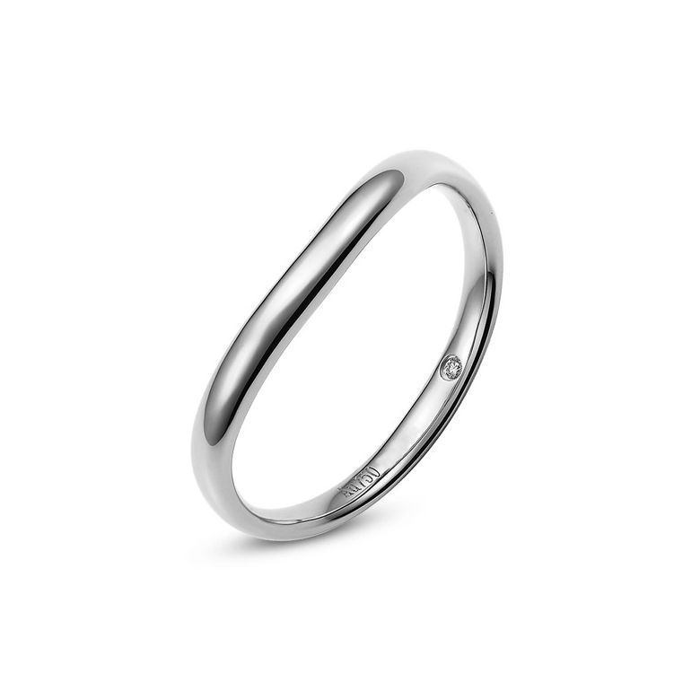 Alliance Homme. Platine. Diamant 0.011ct - 1