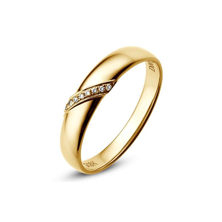 Alliance de Mariage Homme Sacha- Or Jaune & Diamants | Gemperles - 1