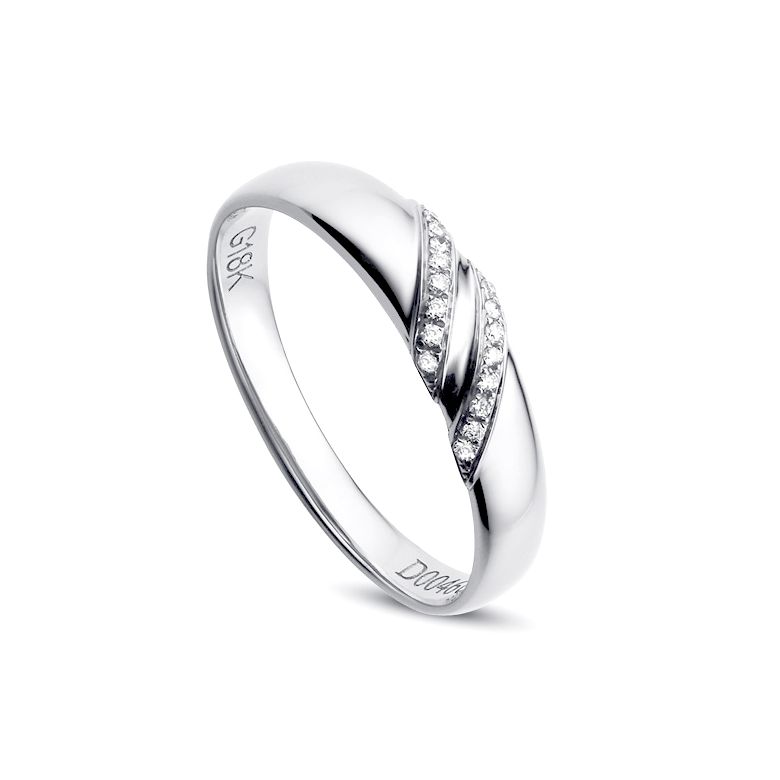 Alliance de Mariage Femme Héloïse - Or Blanc & Diamants | Gemperles - 1