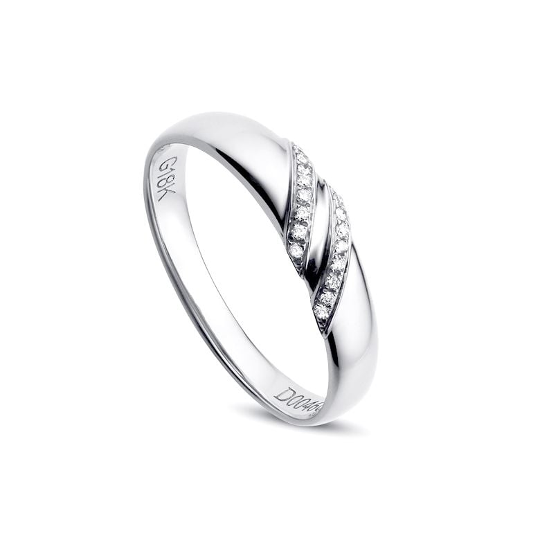 Alliance de Mariage Femme Héloïse - Platine & Diamants | Gemperles - 1