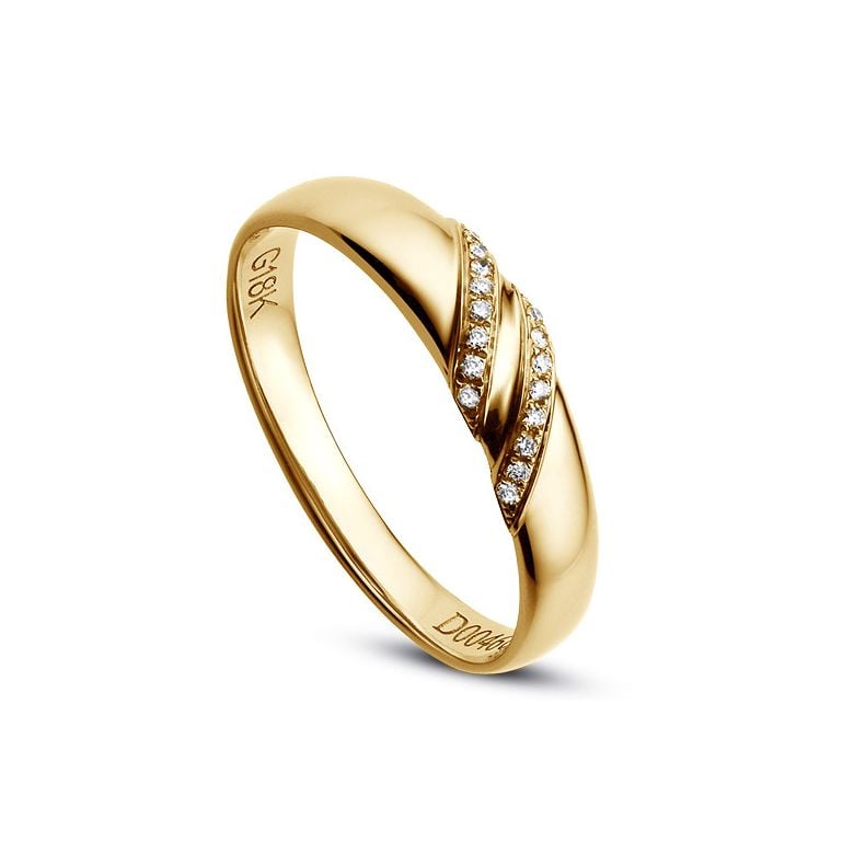 Alliance de Mariage Femme Héloïse - Or Jaune & Diamants | Gemperles - 1