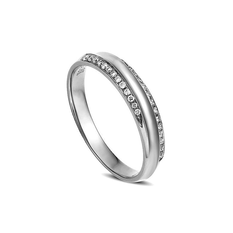 Alliance Femme. Platine. Diamants 0.11ct - 1