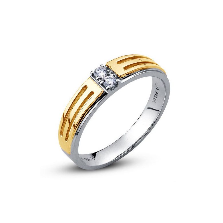 Bijouterie alliance mariage - Alliance Femme - Or blanc et jaune - 1