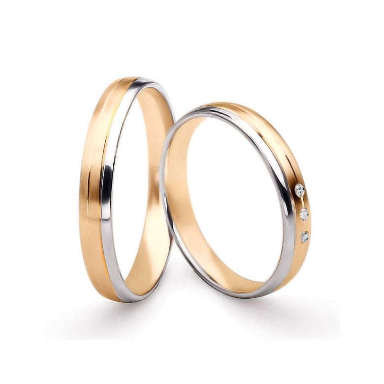 Bijoux alliances mariage. Alliances couple. Or rose et blanc 18ct | Bergman & Gary - 1
