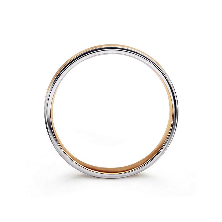 Alliance Or Rose & Blanc - Bague créative pour Femme - Diamants clos - 4