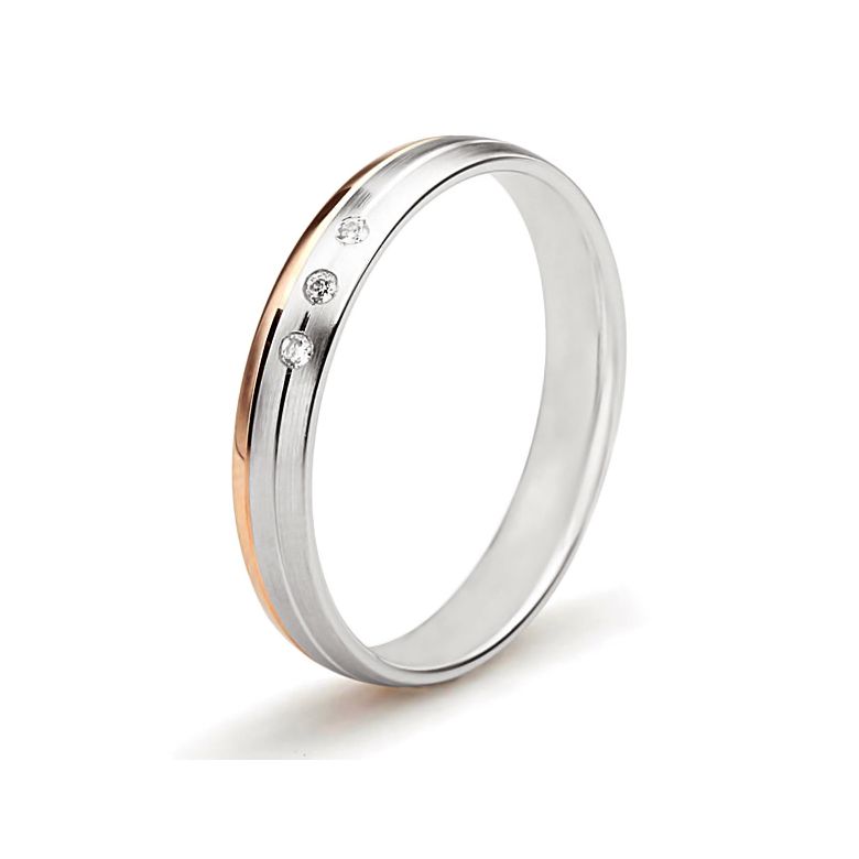 Alliance 2 ors liés - Bague créative pour Femme - Diamants clos - 1