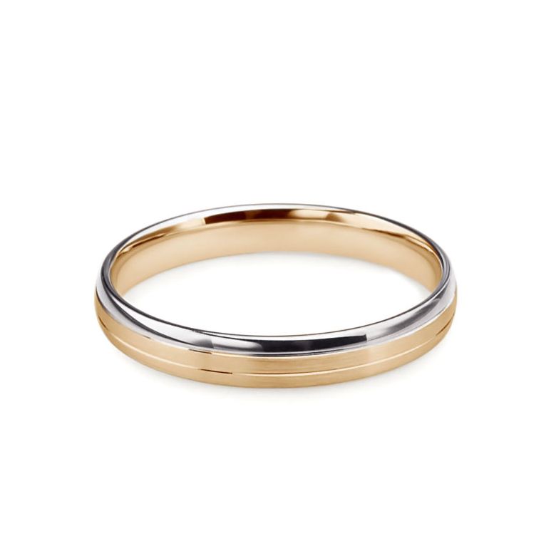 Alliance or Rose et Blanc. Bague créative pour Homme | Gary - 3