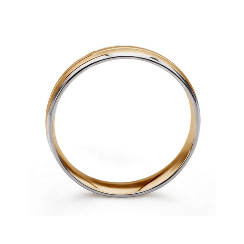 Alliance or Rose et Blanc. Bague créative pour Homme | Gary - 4