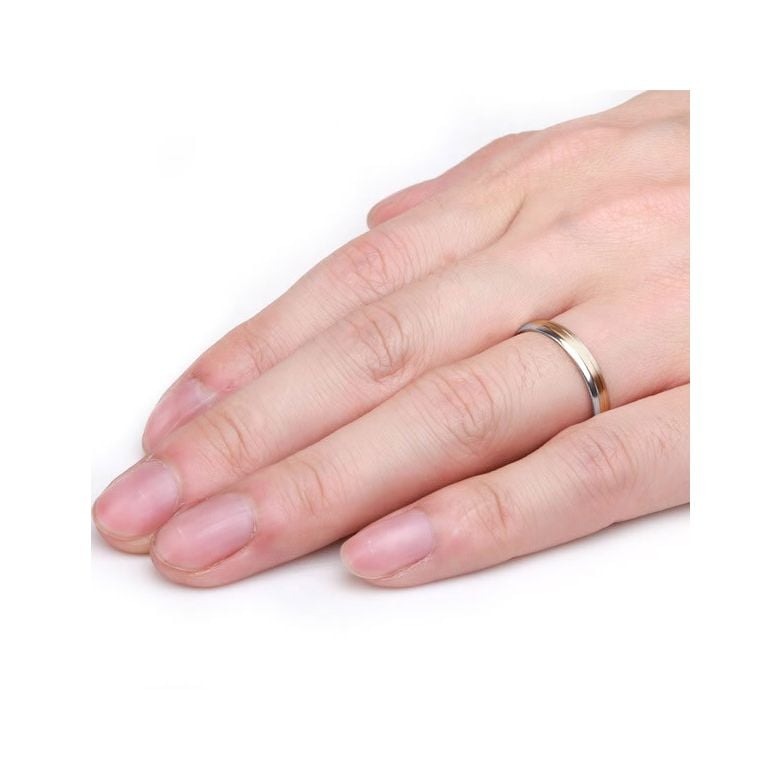 Alliance or Rose et Blanc. Bague créative pour Homme | Gary - 2