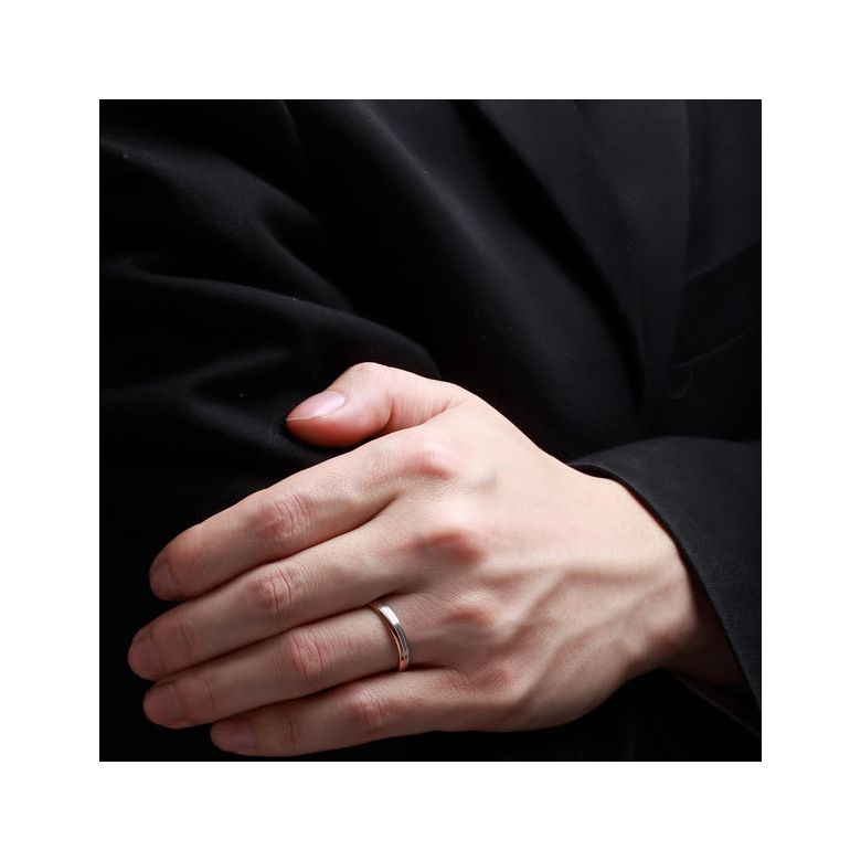 Alliance 2 ors liés - Bague créative pour Homme - 3