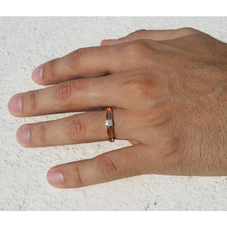 Bijouterie alliance mariage - Alliance Femme - Or blanc et rose - 3