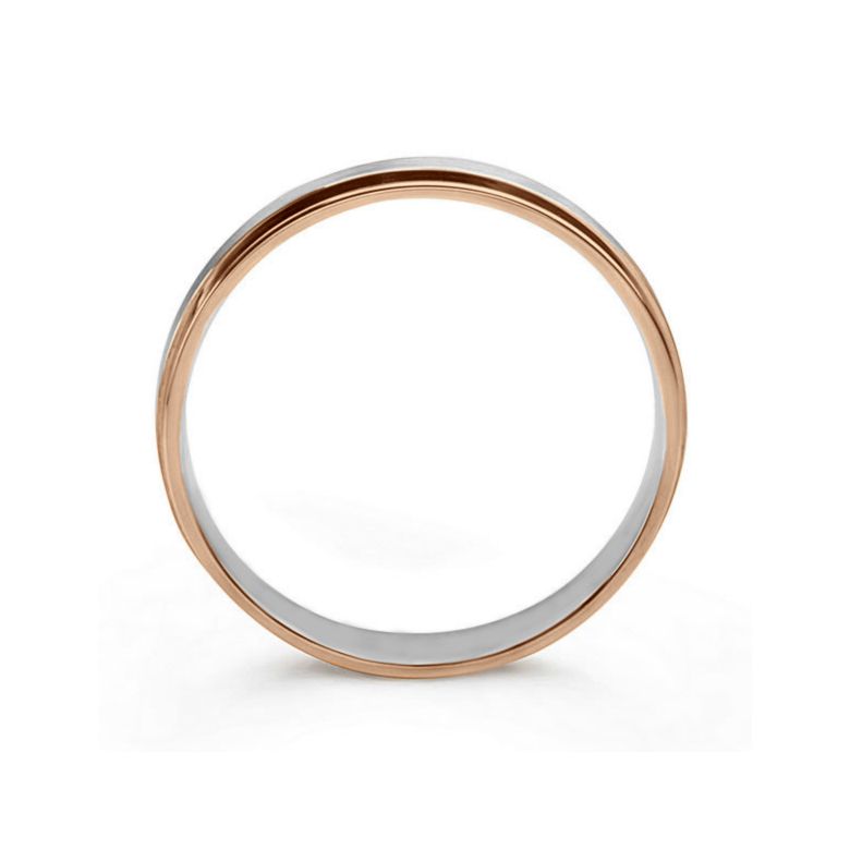 Alliance de prestige bicolore - 2 ors - Monsieur or blanc et rose - 3