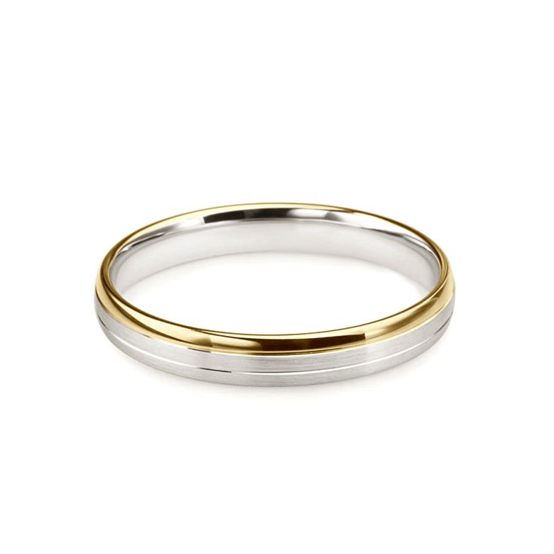Alliance 2 ors liés - Bague créative pour Homme or blanc et jaune - 5