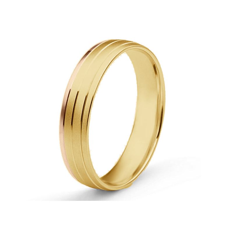 Alliance de prestige bicolore - 2 ors - Monsieur or jaune et rose - 1