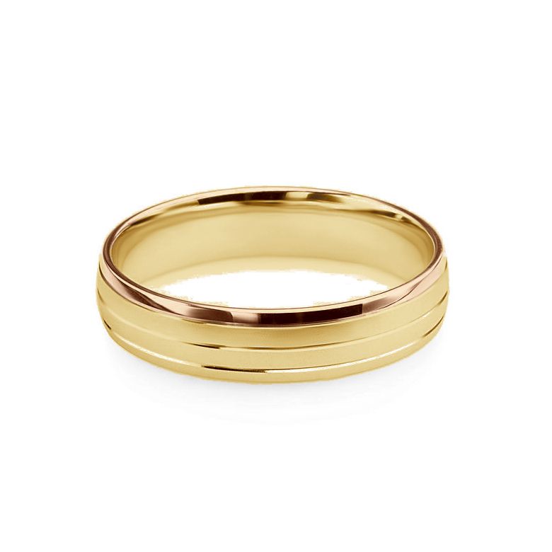 Alliance de prestige bicolore - 2 ors - Monsieur or jaune et rose - 2