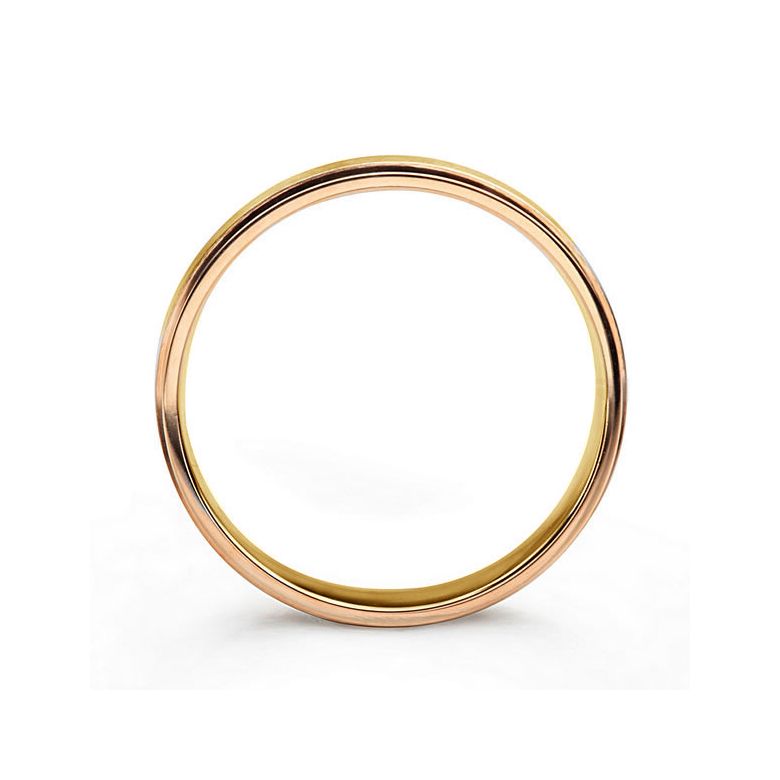 Alliance 2 ors liés - Bague créative pour Femme - Diamants clos or jaune et rose - 4