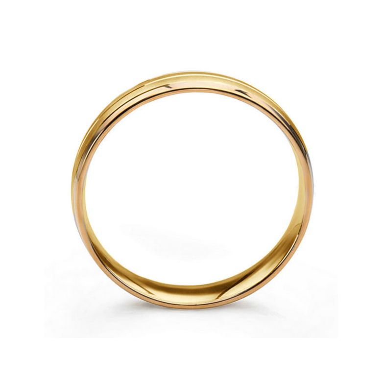 Alliance 2 ors liés - Bague créative pour Homme or jaune et rose - 4