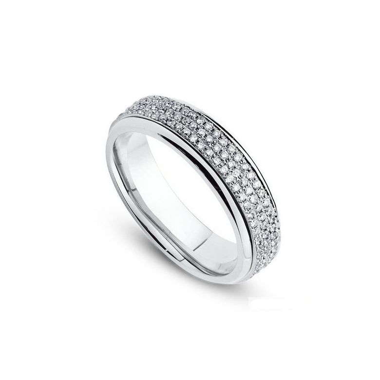 Joaillier alliance de fiançaille - Alliance Femme diamants et or blanc - 1