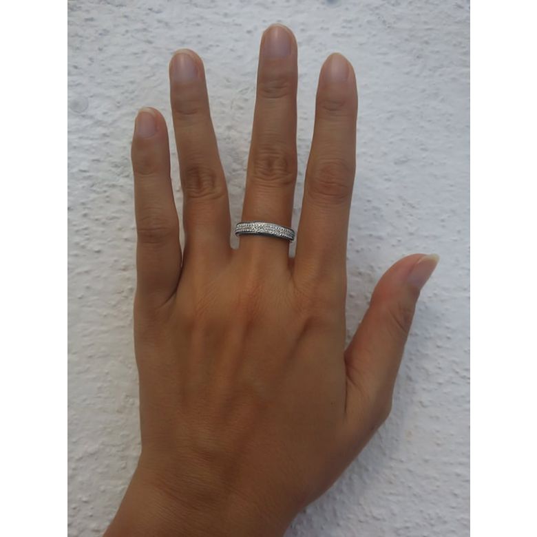 Joaillier alliance de fiançaille - Alliance Femme diamants et or blanc - 2