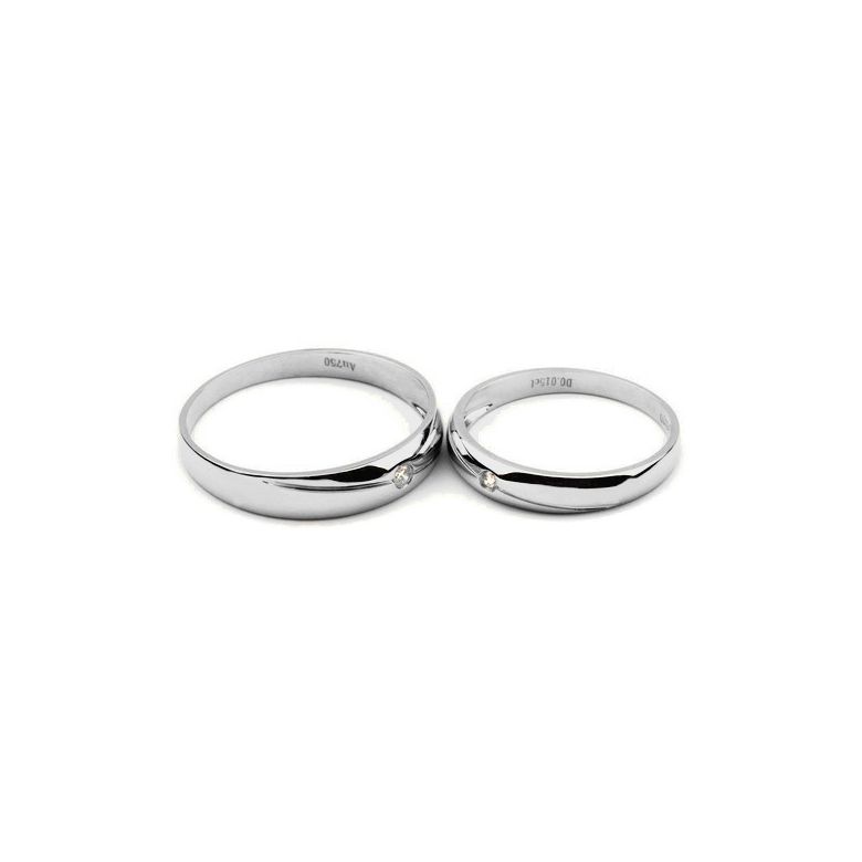 Alliances Couple. Platine PT950, Diamants - 1