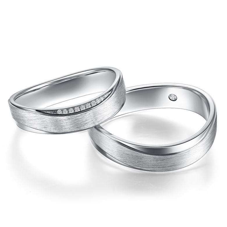 Alliances Duo d'Happiness... Pour Madame et Monsieur platine - 1