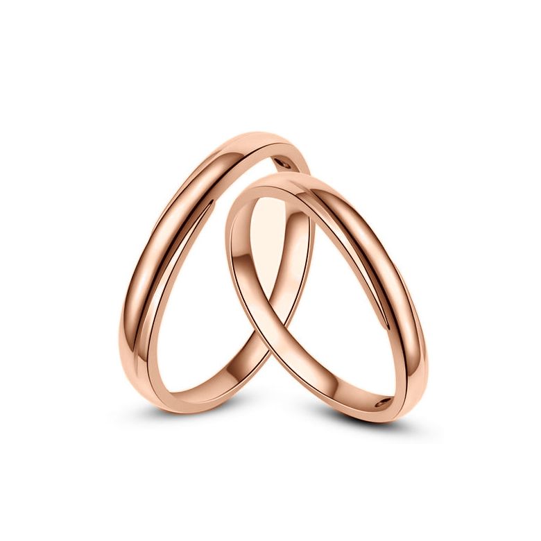 Alliances bijoux mariage - Alliances duo - Or rose 18cts - Diamants - 1